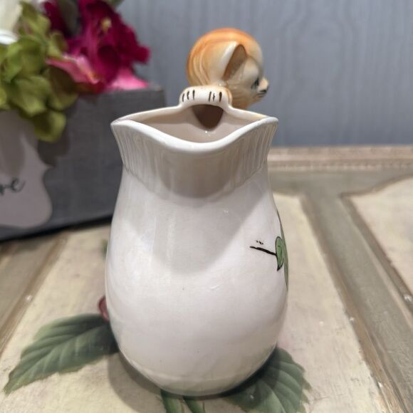 Rare Vintage Ceramic Orange Cat Kitty Creamer Vase Made in Japan Adorable - Picture 7 of 16